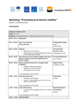 How to promote electric mobility at local level? Aachen Workshop and the study tour agenda.