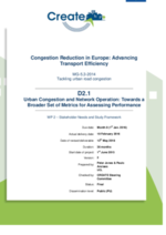 CREATE: Urban Congestion and Network Operation: Towards a Broader Set of Metrics for Assessing Performance